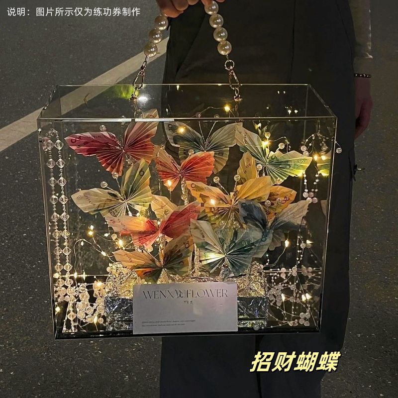 Butterfly Money Gift Box DIY Handmade Material Kit Money Folding Eternal Flower Bouquet Birthday Gift for Girls Practical Butterfly Money Gift Box DIY Handmade Material Kit Money Folding Eternal Flower Bouquet Birthday Gift for Girls Practical
