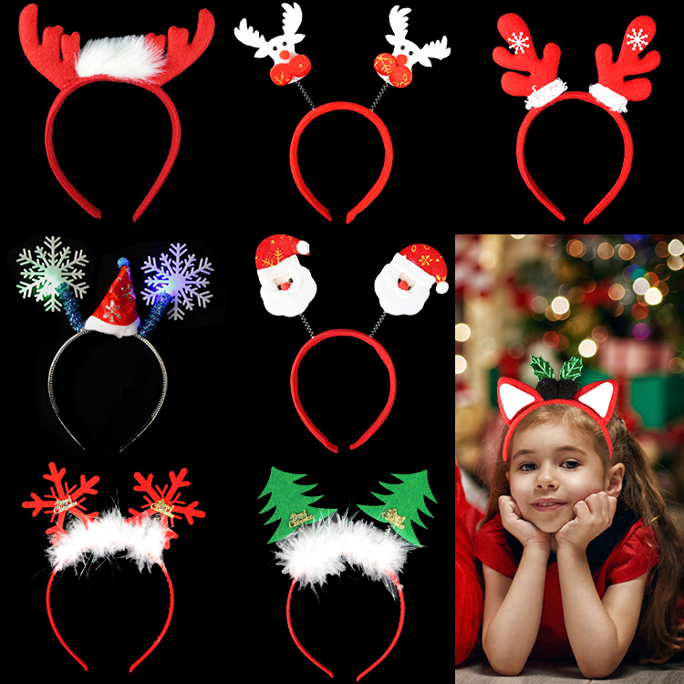 Christmas head buckle performance with props for elderly hair stirrings snowman elk head adorned cartoon kindergarten activity gifts-Taobao