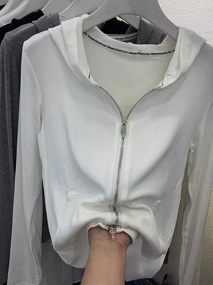 Длинный рукав осени с капюшоном, вязаный кардиган, городской стиль, slim fit