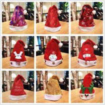 Christmas hat adult decoration cartoon gift childrens headwear creative gift red glowing holiday photo props
