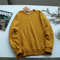 Men and women couple models autumn new casual all-match simple washed cotton terry round neck pullover sweater