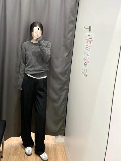 北野U家！缘D 男装精纺美利奴羊毛圆领针织衫/长袖毛衣毛衫