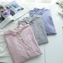 Small Youfamily Pure cotton Japanese Dress Commute Temperament 100 Hitch Loose Outline Pure Cotton Long Sleeve Shirt