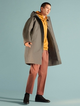 Handsome cool style designer cooperation UJIA BIOCKT waterproof tooling hooded medium long windbreaker