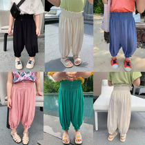 Anti-mosquito pants girl Summer thin air children High waist and belly care Harlan Han version Charenhan version Charenhan Baby Giant Pp Pants