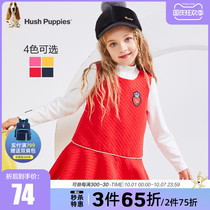 (S chain) Dushu childrens clothing girls skirt autumn and winter clothing childrens vest skirt foreign atmosphere warm girl vest dress