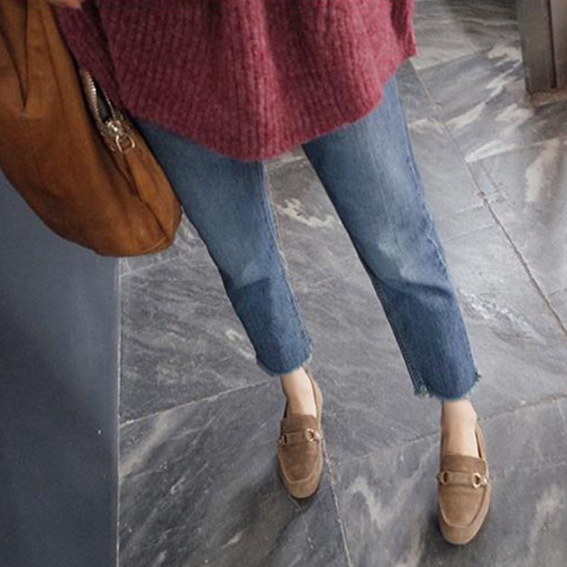 90% straight cylinder jeans woman 2022 spring autumn new retro chic high waist small sub loose with lazy 80% pants