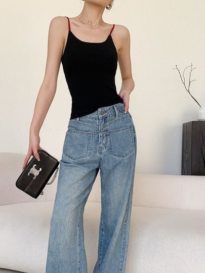 撞色吊带背心女夏季2026新款纯欲风性感辣妹修身内搭无袖打底上衣