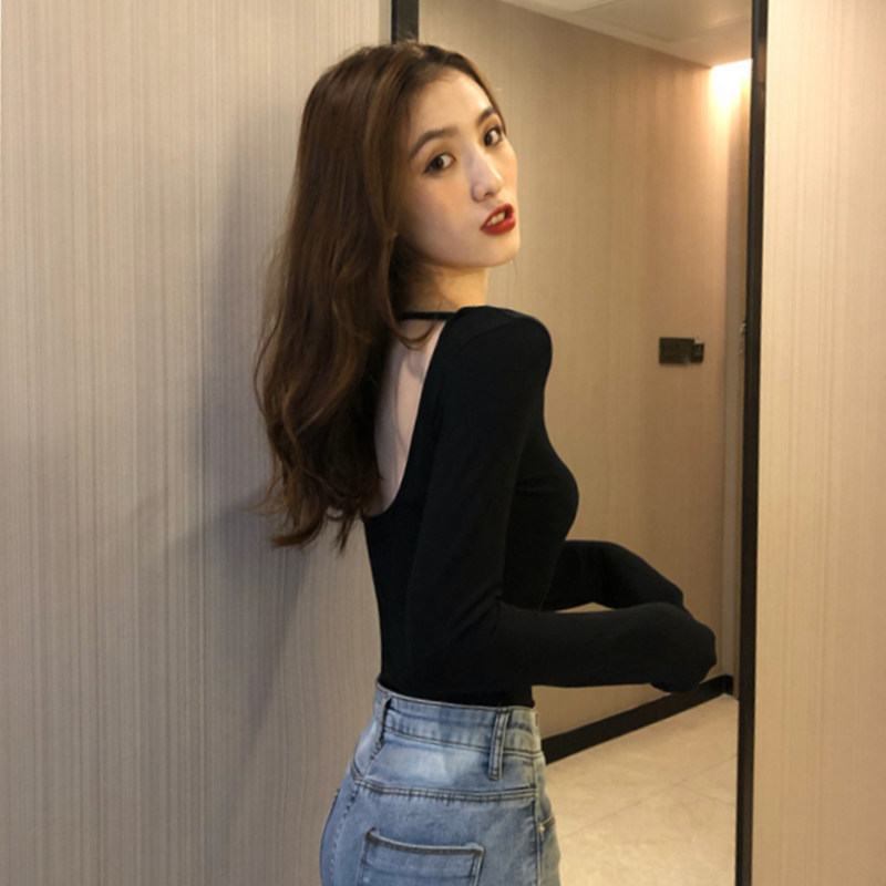 Long sleeve T-shirt woman 2022 spring autumn new elegant temperament minimalist fashion 100 lap blouse with a slim fit