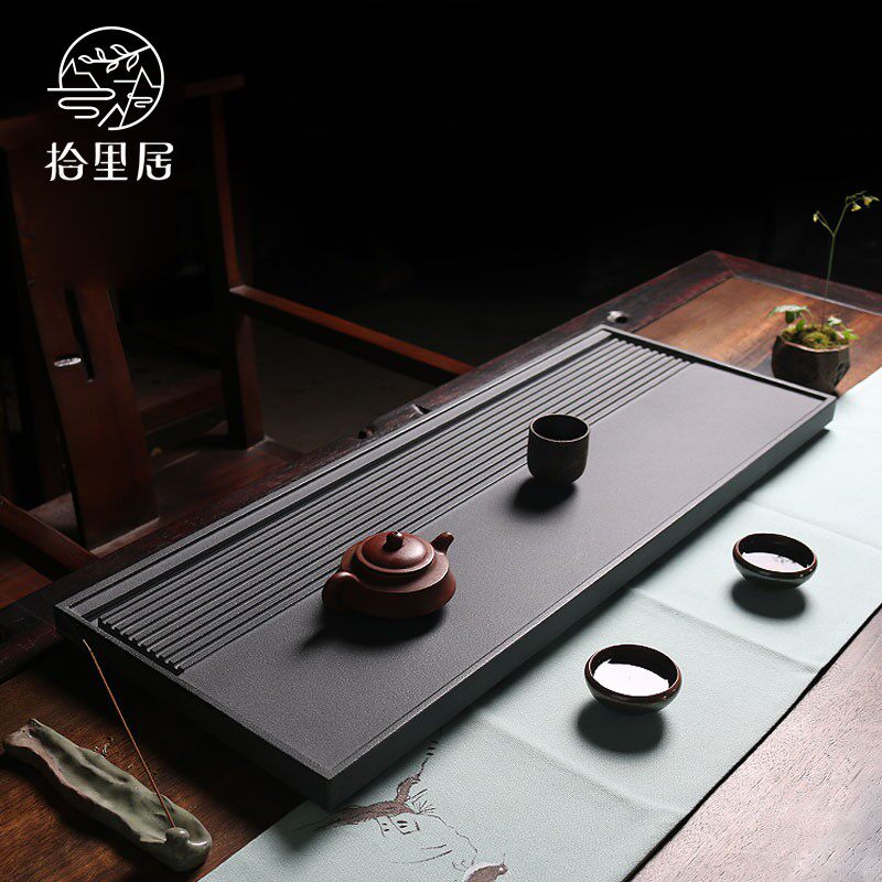 ten livable square urkin stone tea tray handmade creative stone utiliturian tea table simplified for home Chinese tea sea