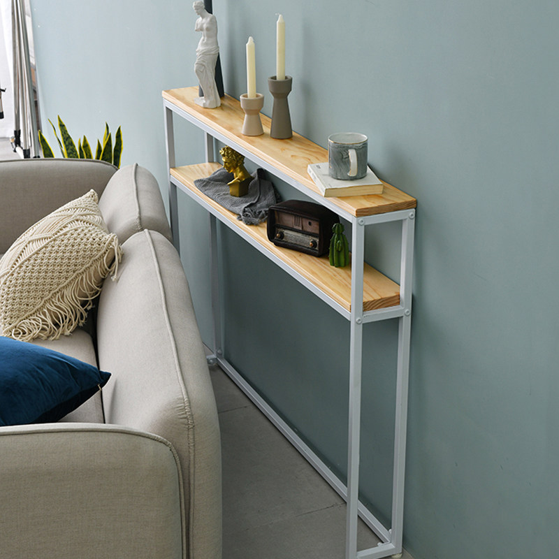 Sofa rear frame clamp long solid wood bed head of back cabinet side table against wall narrow gap partition multi-layer bookshelf