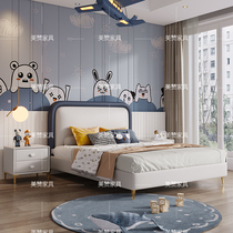 Light Extravagant Childrens Bed Boy Single Bed Modern Brief About 1 5 m Nets Red Ins Genuine Leather Bed Nordic Girl Princess Bed