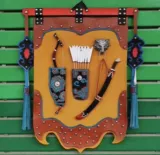 Монгольский элемент Новая кожаная живопись национальная характерная мастерская крытая настенная картина Монгольская сумка отель отель