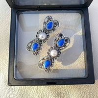 Белый сапфир в форме бабочки (пара)