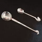 Большая этническая ложка из нержавеющей стали, посуда, увеличенная толщина, 2 шт