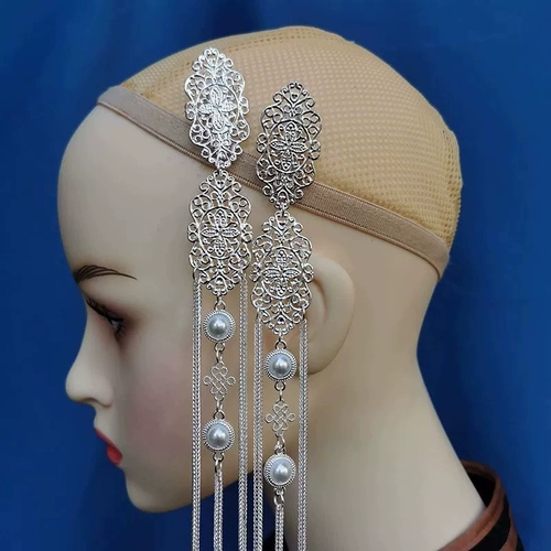 Металлический этнический аксессуар для волос для невесты с кисточками