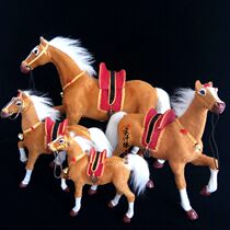 Simulation horse animal model home window ornaments zodiac horse gift horse plush toy doll fur pony
