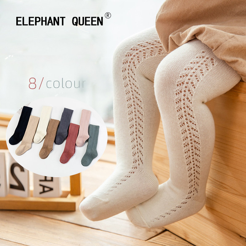 Good boy ins spring and summer Spanish style baby thin cotton hollow wheat ear mesh inner pantyhose baby all-match