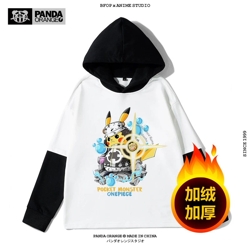 Свитер One Piece ко-брендированный Pokémon Animation Pikachu забавный креативный принт медведь шторм-царь одежда