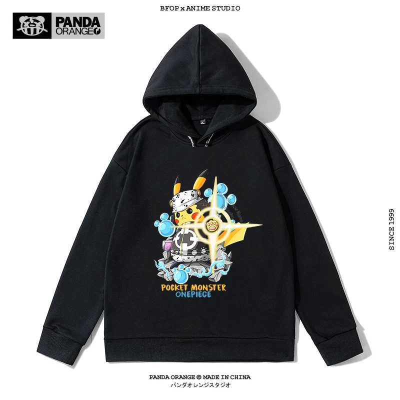 Свитер One Piece ко-брендированный Pokémon Animation Pikachu забавный креативный принт медведь шторм-царь одежда