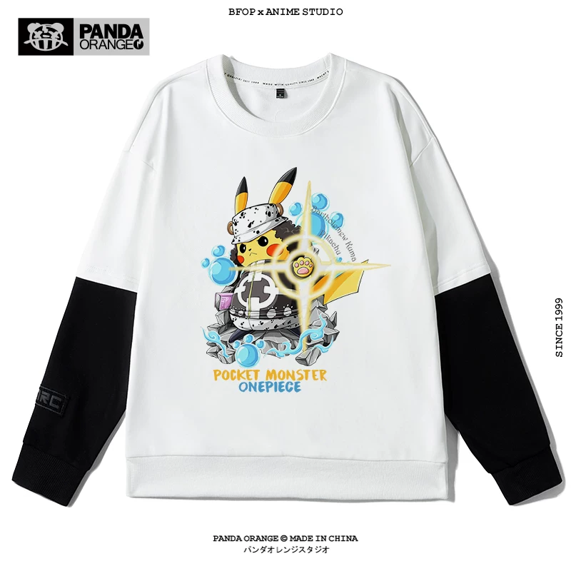 Свитер One Piece ко-брендированный Pokémon Animation Pikachu забавный креативный принт медведь шторм-царь одежда