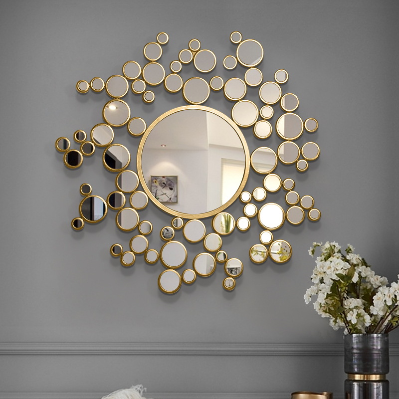 Bubble mirror Dining room wall decoration mirror Creative living room entrance background wall Light luxury wall hanging art mirror wall hanging