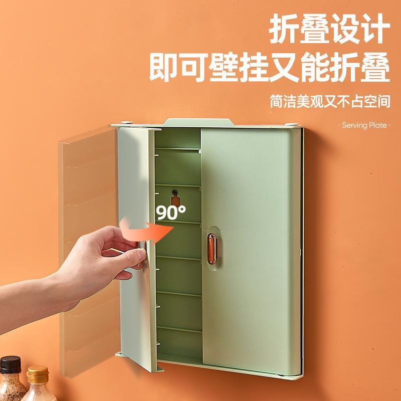 -- Kitchen foldable with dish multi - functional wall hanging punch - free plate household hot pot cuisine plate multi - layer