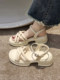 Sandals fairy wind 2023 new summer all-match chunky heel student fashion net red strap fairy wind Roman shoes