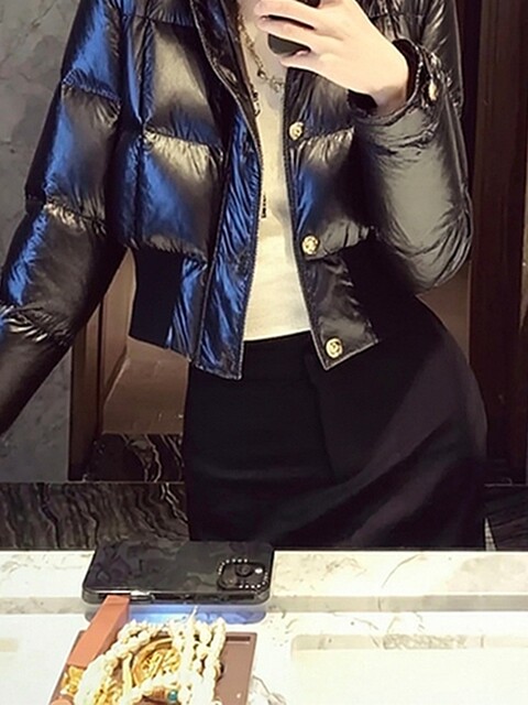 Stunningly Beautiful Spring Fashion Versatile Unique Stylish Chic Petite Black Short Thick Coat for Women