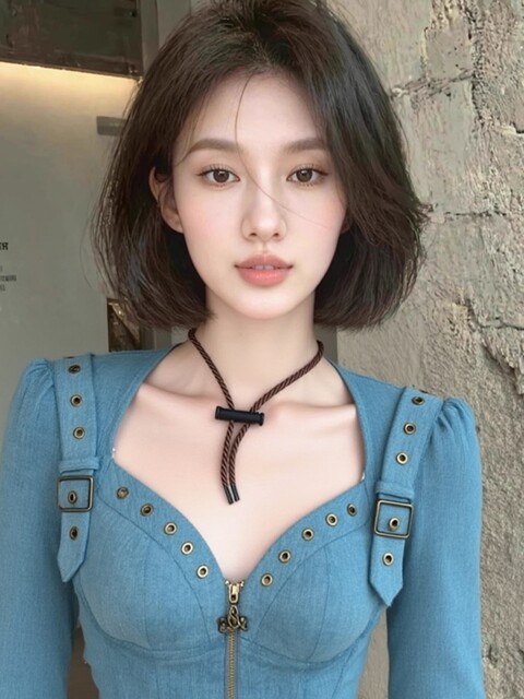 Unique and Super Stylish Spring Tops for Women, Youthful and Trendy Korean Style, Non-Crowded Design, High-End Fashion, Light Luxury, Blue Color
