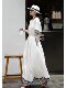 A Very Beautiful Spring Outfit, a Complete Set with a Goddess-Like Style, High-End, Elegant and Appropriate, White Linen Embroidered Suit Dress