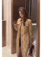 European-Style Khaki Long down Jacket with a Turn-Down Collar, 2026 Spring, High-End, Super Stylish, Lightweight, Trendy Small Cotton-Padded Jacket for Women