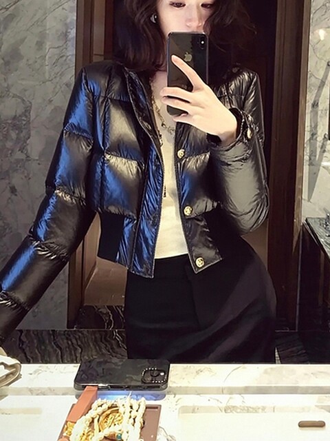 Stunningly Beautiful Spring Fashion Versatile Unique Stylish Chic Petite Black Short Thick Coat for Women