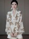 Elegant and Sophisticated Blouse with French Style, High-End Feel, Light Luxury, Niche Design, Ramie Print Shirt for Spring