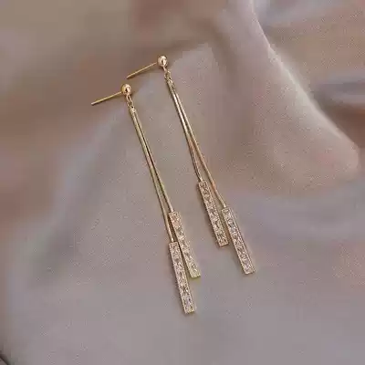 Advanced sense long version of tassel earrings female 2020 New Tide retro sterling silver Korean Net red temperament atmospheric earrings