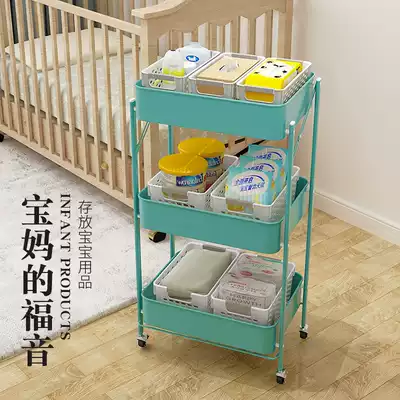 Installation-free stroller shelf Floor-to-ceiling multi-layer home bedroom baby mobile snack kitchen storage storage shelf