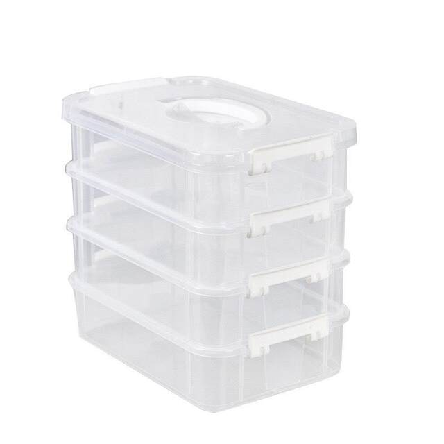 Children's Small Parts Assembly and Sorting Box, Puzzle Storage Box, Lego Toy Building Block Classification Box, Transparent