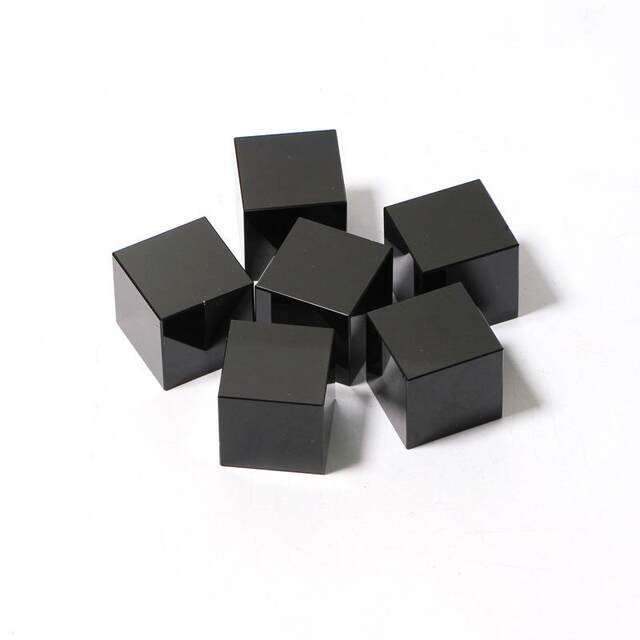 Natural Obsidian Cube Crystal Crafts, Square Ornaments, Feng Shui Stone Pendants, Seals, Home Desktop Decorations
