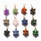 Merkaba Kabasheng Entwined Pendant Natural Crystal Agate Stone Merkaba Six-Pointed Star Necklace