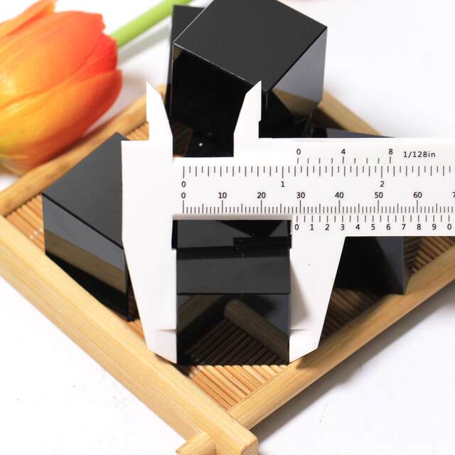 Natural Obsidian Cube Crystal Crafts, Square Ornaments, Feng Shui Stone Pendants, Seals, Home Desktop Decorations