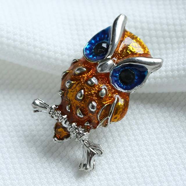 Fashionable and Compact Owl-Style Alloy Brooch, Hot-Selling on Aliexpress, Supplied by Manufacturers, Retail Vintage Badge