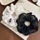 Lace Floral~French-Style Gentle Fabric Scrunchie with a High-End Feel for Low Bun Hairstyles, Large Hair Tie Accessory