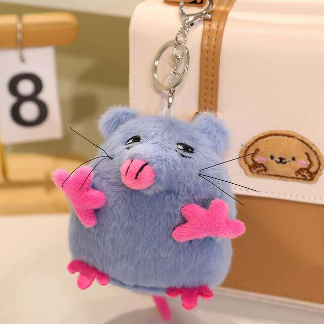 Cross-Border Pizza Tower Mouse Plush Toy Pink-Clawed Blue-Skinned Small Brick Rat Evil Recording Mouse Plush Toy