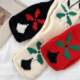 Floral scarf for women in autumn and winter Korean version solid color short cross small scarf student girl thin knitted neck protector to keep warm