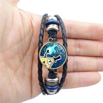 Gravity Falls Weird Town Leather Bracelet Time Gem DIY Jewelry Multi-Layer Braided Bracelet Hand Accessories