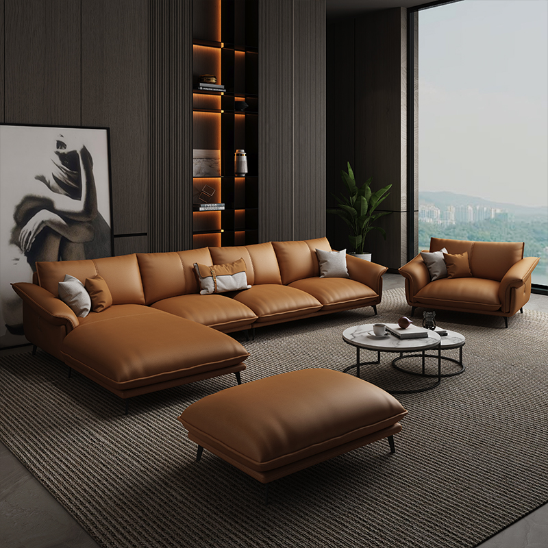 Nordic Technology Cloth Sofa Italian Minimal Latex Granules Down Living Room Large and Small Family Sofa Combination Removable and Washable