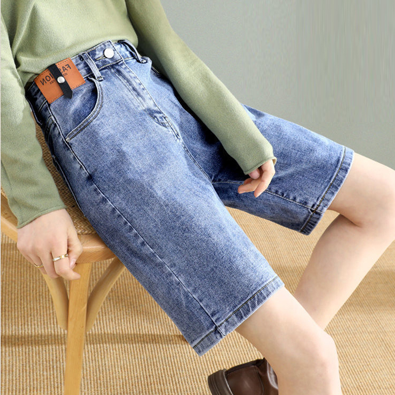 Loose Straight-Leg Denim Shorts for Women, Summer Thin Style, 2026 New High-Waisted Slimming Wide-Leg Mid-Length Pants Loose Straight-Leg Denim Shorts for Women, Summer Thin Style, 2026 New High-Waisted Slimming Wide-Leg Mid-Length Pants