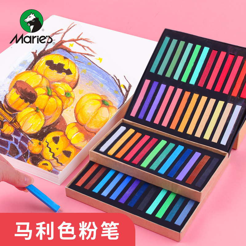 Marley hair color crayon chalk beauty sketch Makeup toner 24 colors 48 toner painting stick painting Hand-painted pastel pen art painting toner painting set painting stick Primary school student
