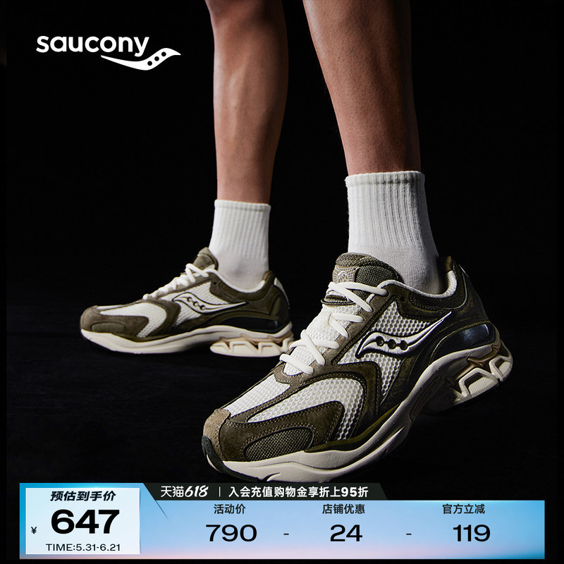 [Same Style as Cai Xukun] Saucony Official Grid Fusion Lc Low-Top Sports Casual Shoes