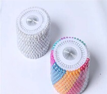 Large head positioning bead needle fixing ornament with pearlized needle flower brooch fixing needle